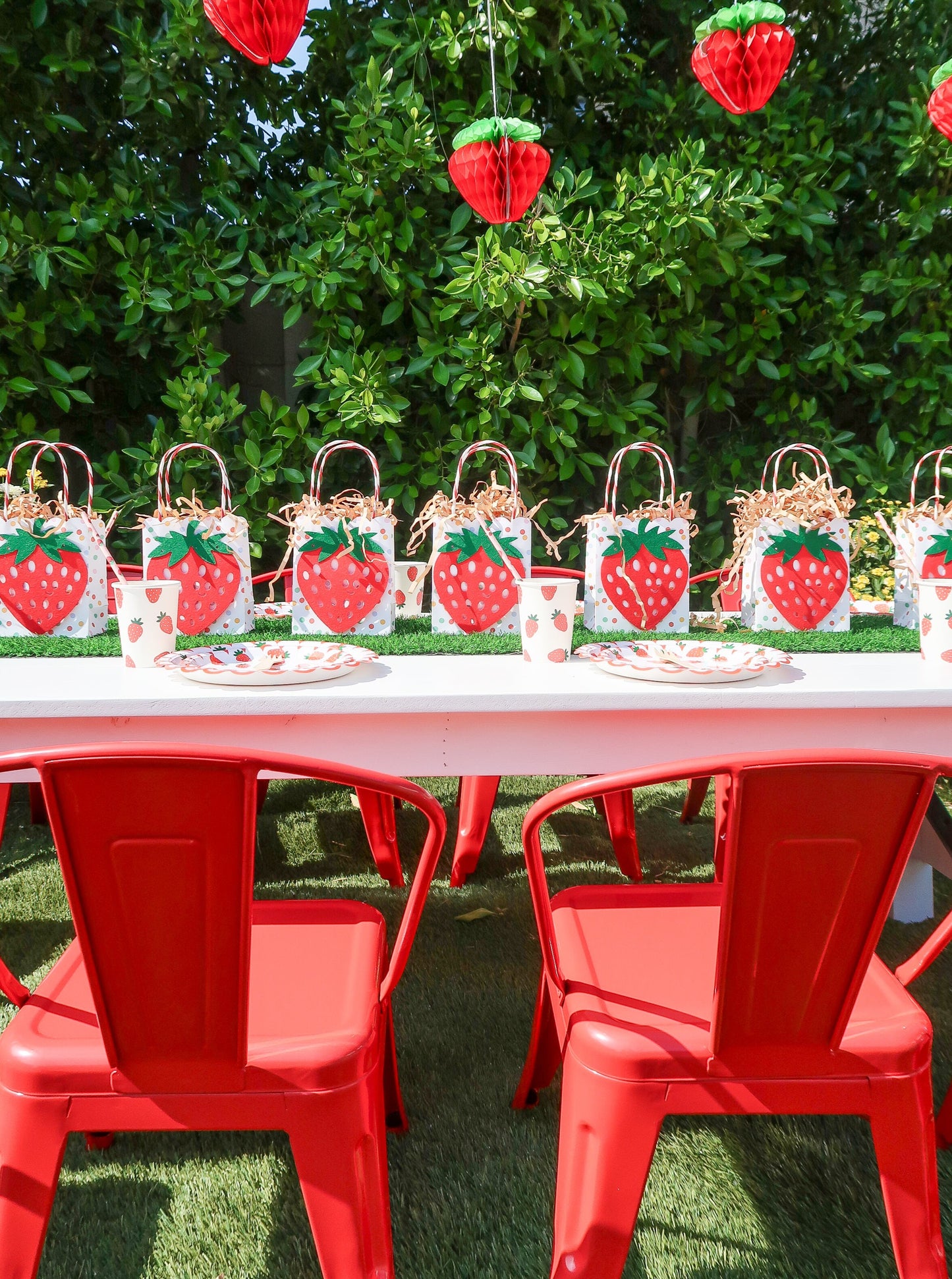 Red Kids Metal Chairs