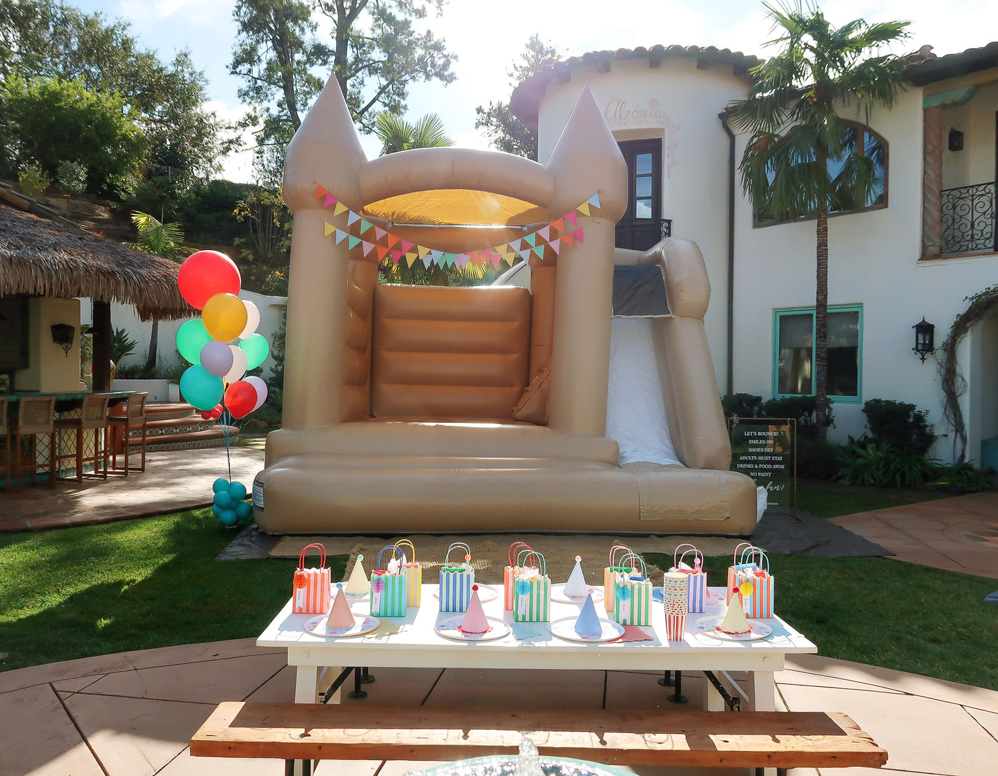 Shoreline Bounce House with Slide (Tan)