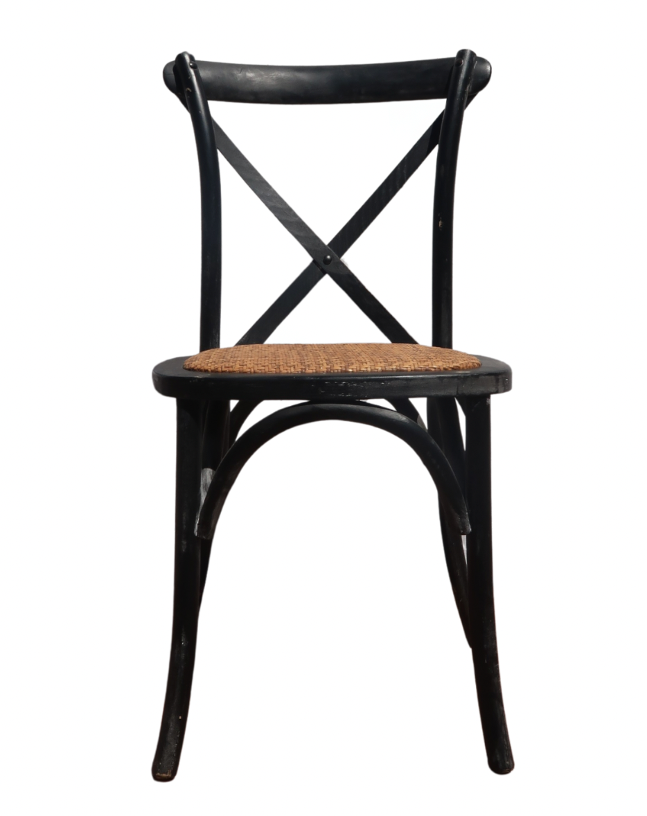 Rustic Black Crossback Adult Chair