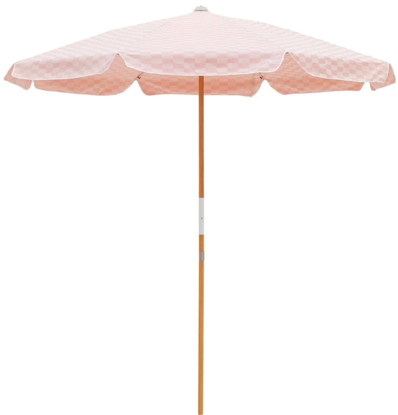 Pink Checkered Umbrella with Base- New!