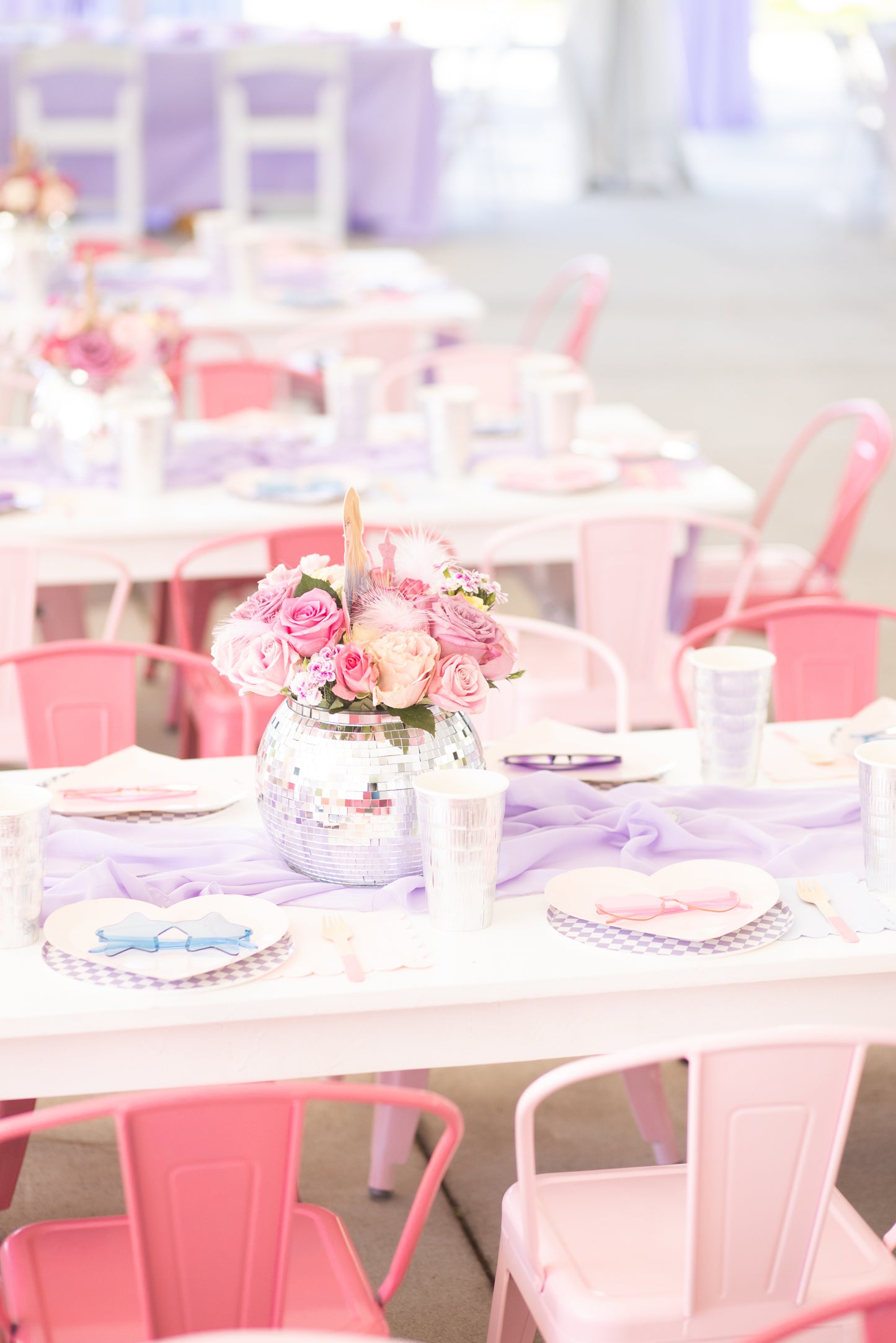 Bright Pink Kids Metal Chair