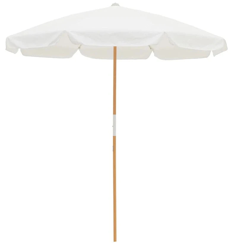 White Mediterranean Umbrella with Base