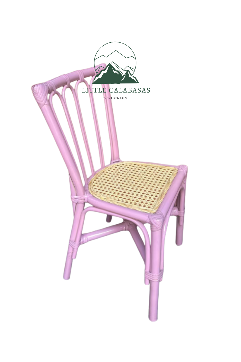 Lavender rattan kids chair with woven cane seat