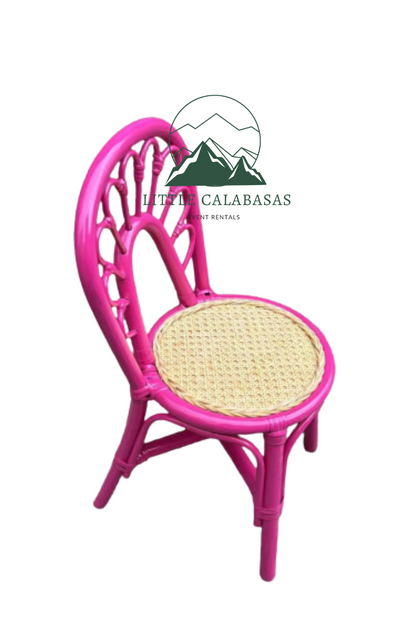 Hot Pink Rattan Kids Chair