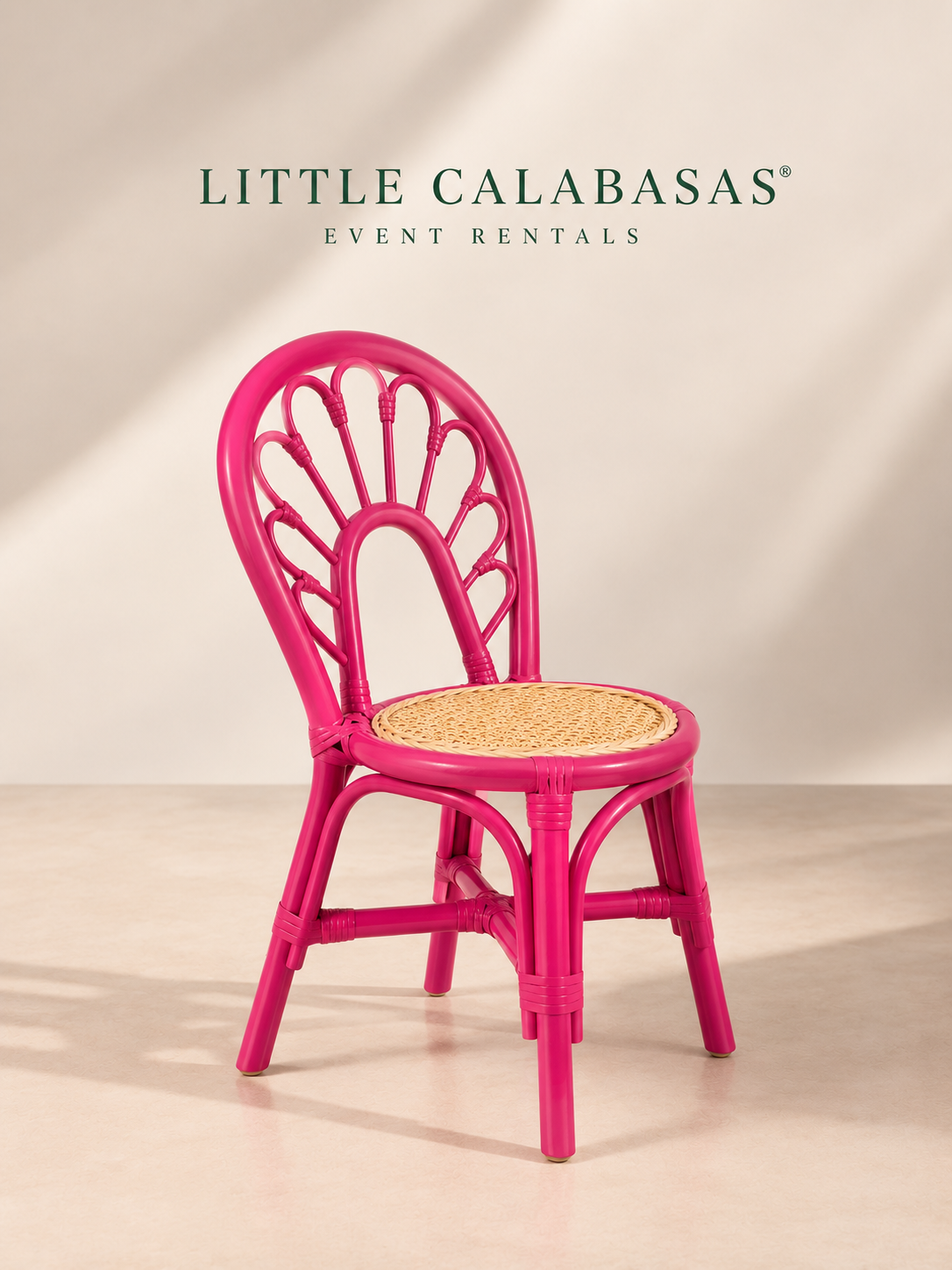 Hot Pink Rattan Kids Chair