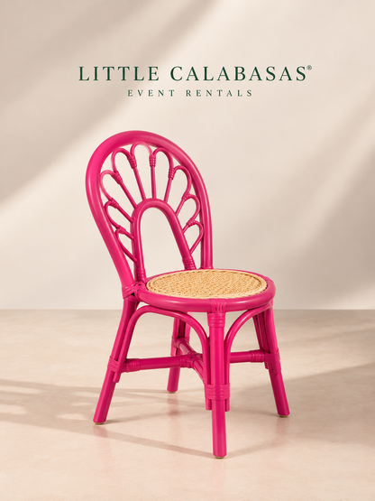 Hot Pink Rattan Kids Chair