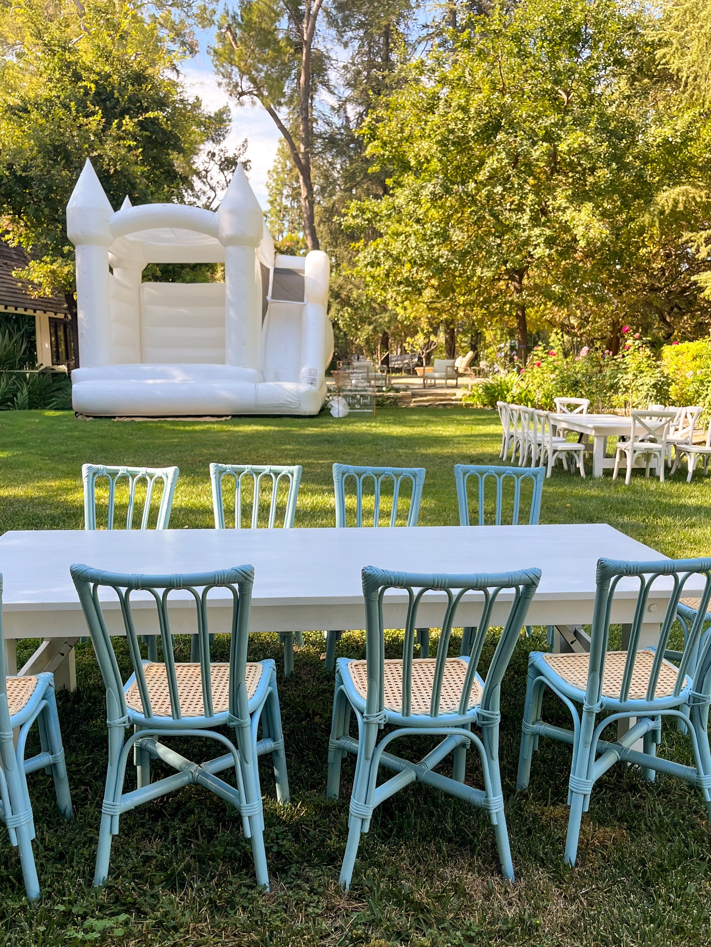 Seabreeze Light Blue Kids Rattan Dining Set