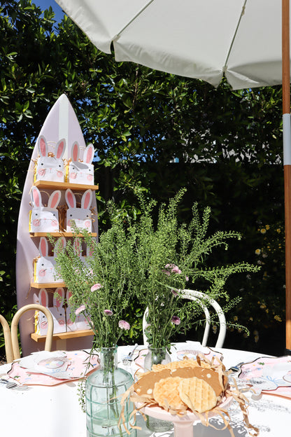 White Mediterranean Umbrella with Base