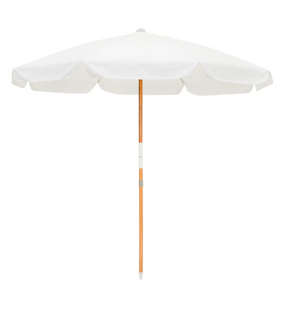White Mediterranean Umbrella with Base