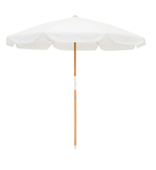 White Mediterranean Umbrella with Base