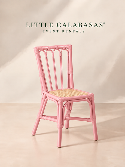 Light Pink Rattan Kids Chair