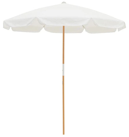 White Mediterranean Umbrella with Base