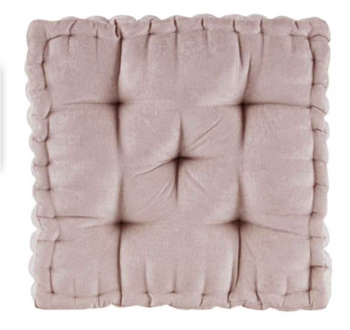 Light Pink Tufted Velvet Floor Cushions
