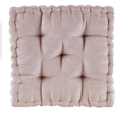 Light Pink Tufted Velvet Floor Cushions